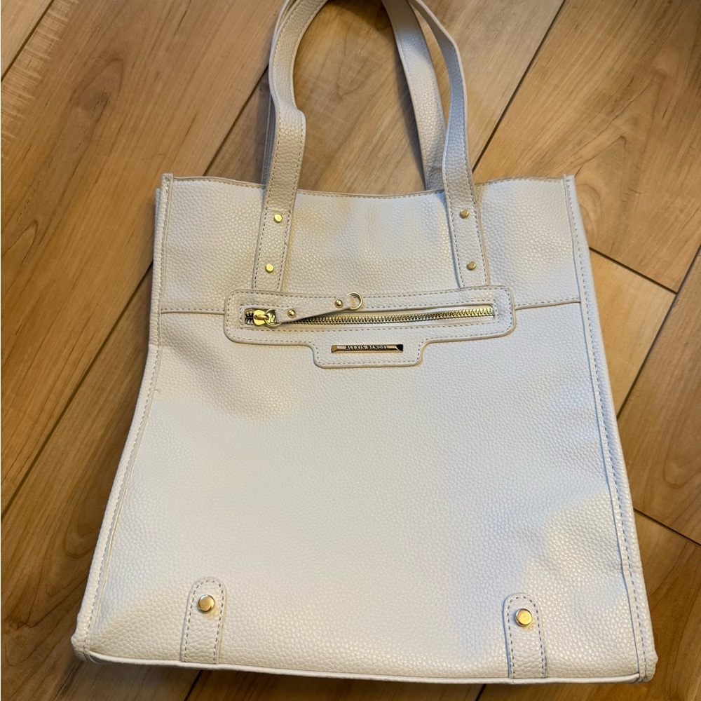 Cream Tote Bag with Structured Design and Minimalist Style